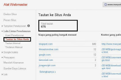 Cara Mengetahui Jumlah Backlink Blog Kita