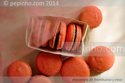 Macarons de frambuesa y rosa (o fresa)