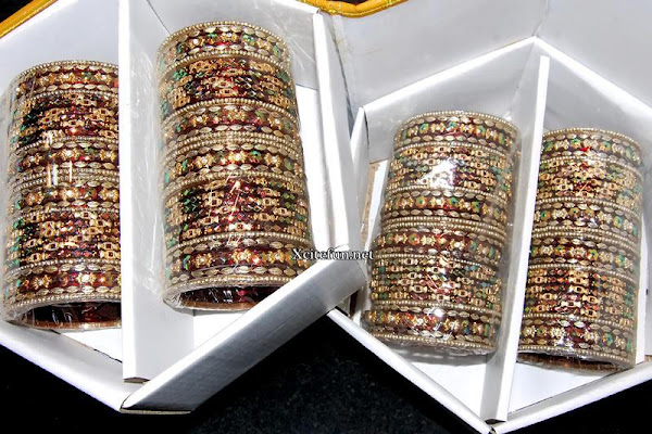 Beautiful Crystal Glass Stone Bangle Set Collection For Eid