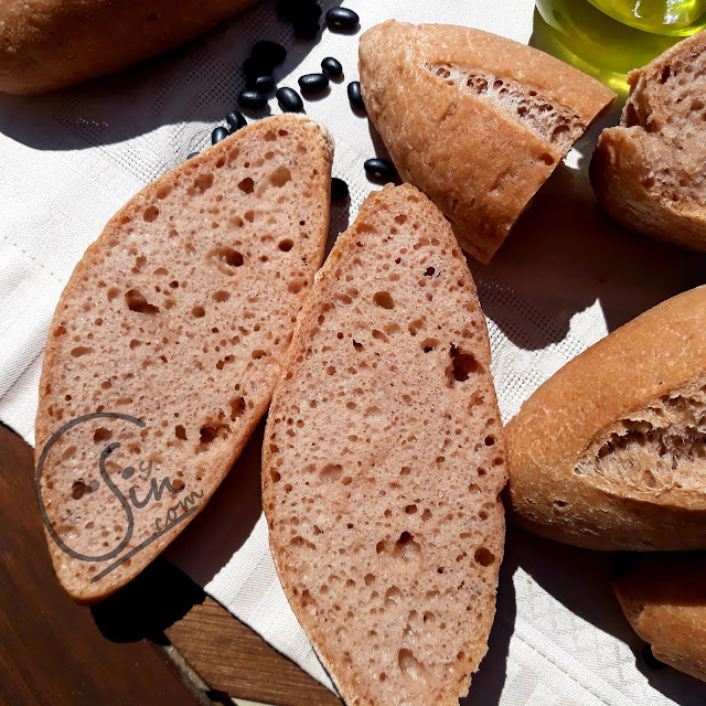 bollitos, casero, pan, receta, sin arroz, sin avena, sin azúcar, sin frutos secos, sin gluten, sin huevo, sin lácteos, sin maíz, sin trigo, yosoysin, baguettes, alubias negras, judías negras, frijoles negros, pan sin gluten, pan casero