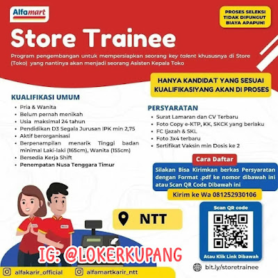 Lowongan Kerja Alfamart NTT Sebagai Store Trainee (Asisten Kepala Toko)
