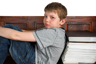 boy with books