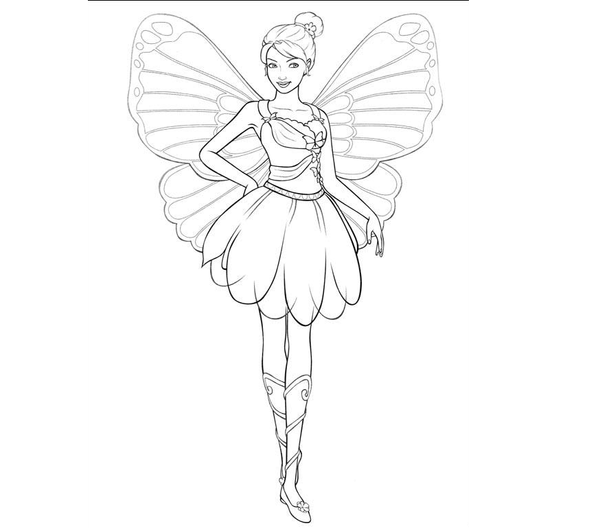 Barbie Fairy For Kid Coloring Drawing Free wallpaper