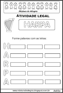 Atividades para alfabetização,  formação de palavras