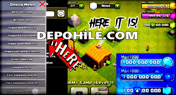 Clash of Clans Debug Mod Menü Sınırsız Hileli Apk Nisan 2022