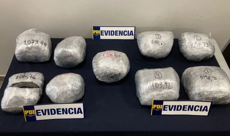 PDI detuvo a 4 personas e incautó cerca de 10 kilos de droga en Valdivia