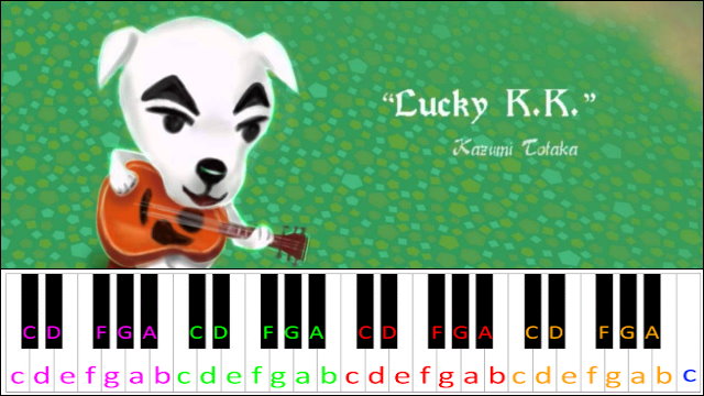 Lucky K.K. (Animal Crossing) Piano / Keyboard Easy Letter Notes for Beginners