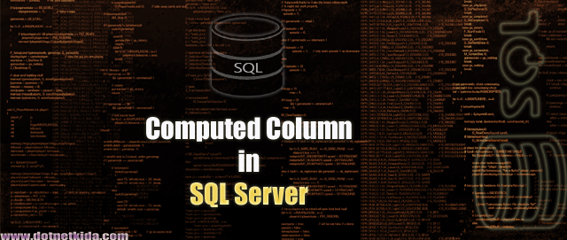 What is Computed Column in SQL Server