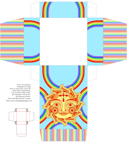 Printable groovy sun box #gifts #papercrafts #rainbows