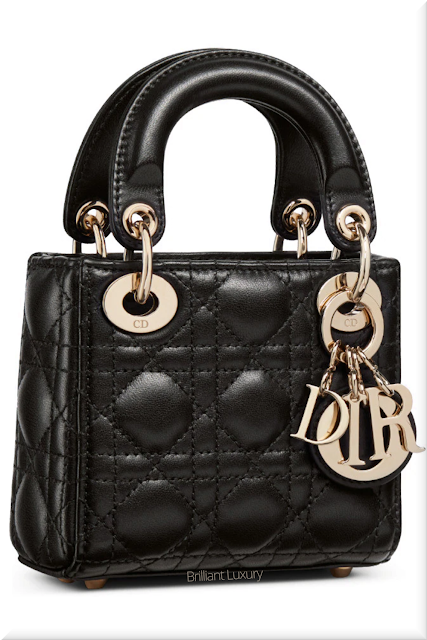 ♦Dior micro Lady Dior black cannage lambskin bag #dior #bags #brilliantluxury