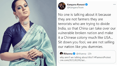 kangna Ranaut famer protest tweet