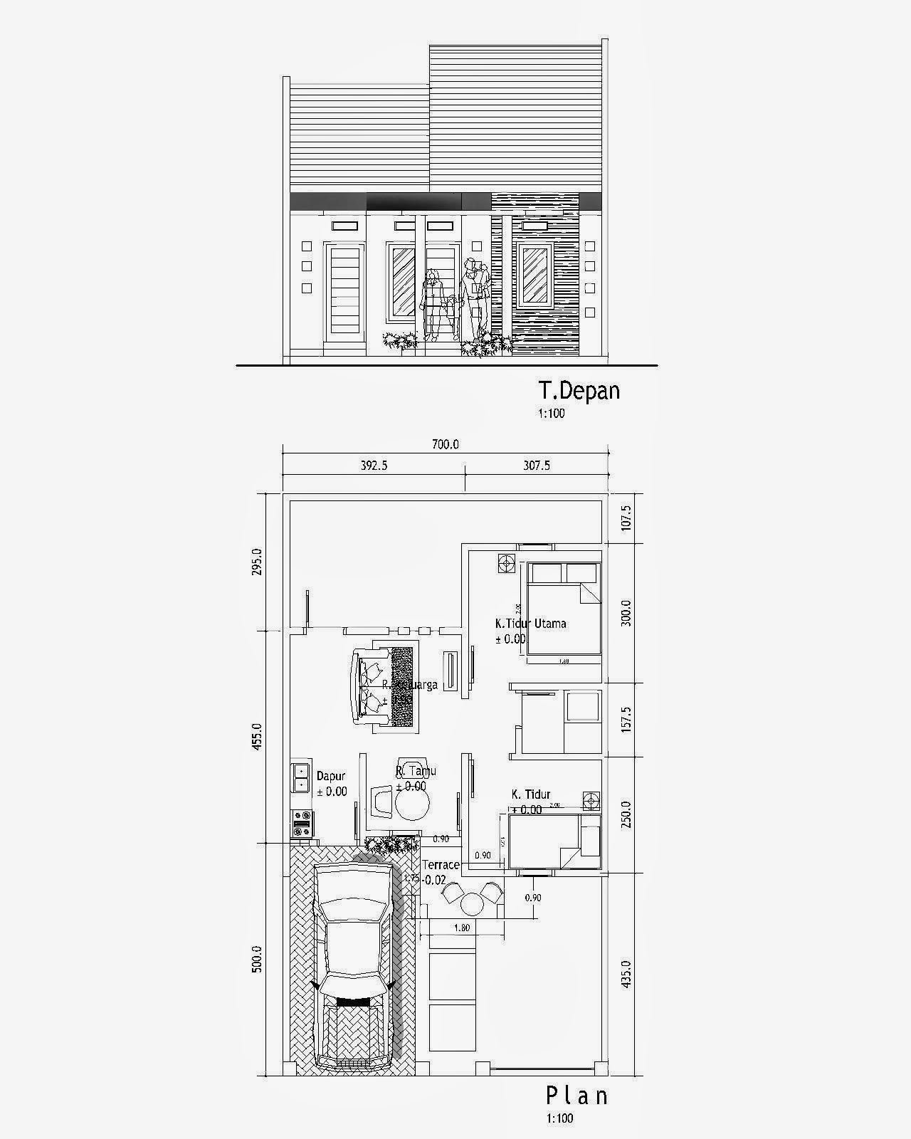 Gambar Desain Rumah Minimalis Ukuran 7×12  Contoh Disain 