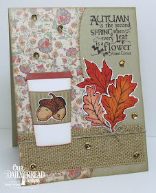ODBD Autumn Blessings, ODBD Custom Fall Leaves and Acorn Dies, ODBD Custom Leafy Edged Borders Dies, ODBD Custom Beverage Cup Dies, ODBD Cozy Quilt Paper Collection, Card Designer Angie Crockett