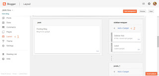 Blogger pada menu Layout