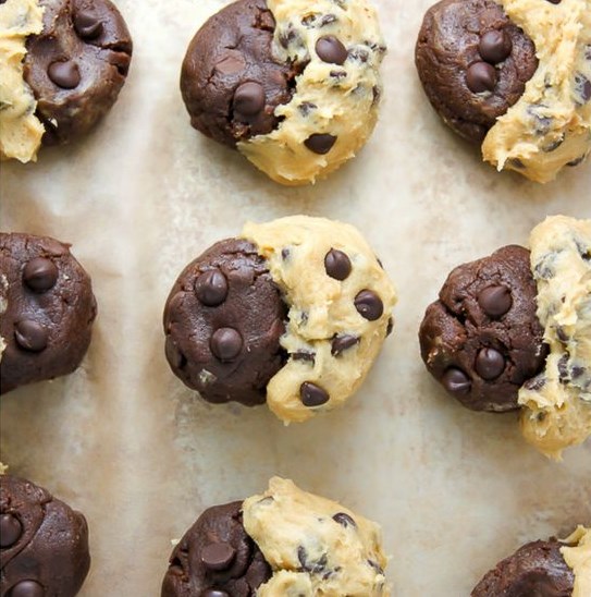 Chocolate Chip Brownie Swirl Cookies (aka Brookies) #Cookies #Brookies
