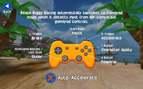 Beach Buggy Racing gamepad setting