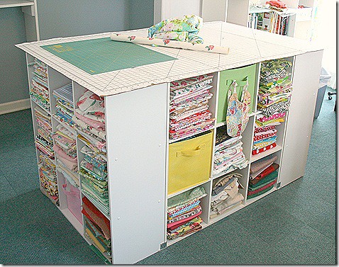 Using a letter sorter as fabric storage is clever! I can see myself 