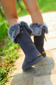 Blue Fox Fur Boot