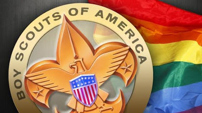 Scout Badge and Rainbow Flag