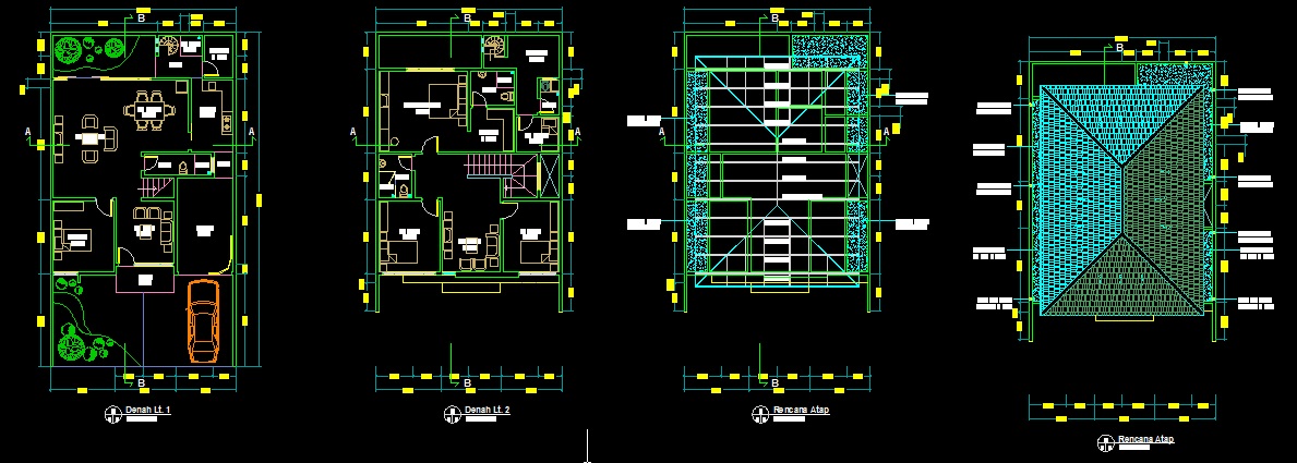  rumah dengan autocad: Rumah mewah type 180 download gambar kerja