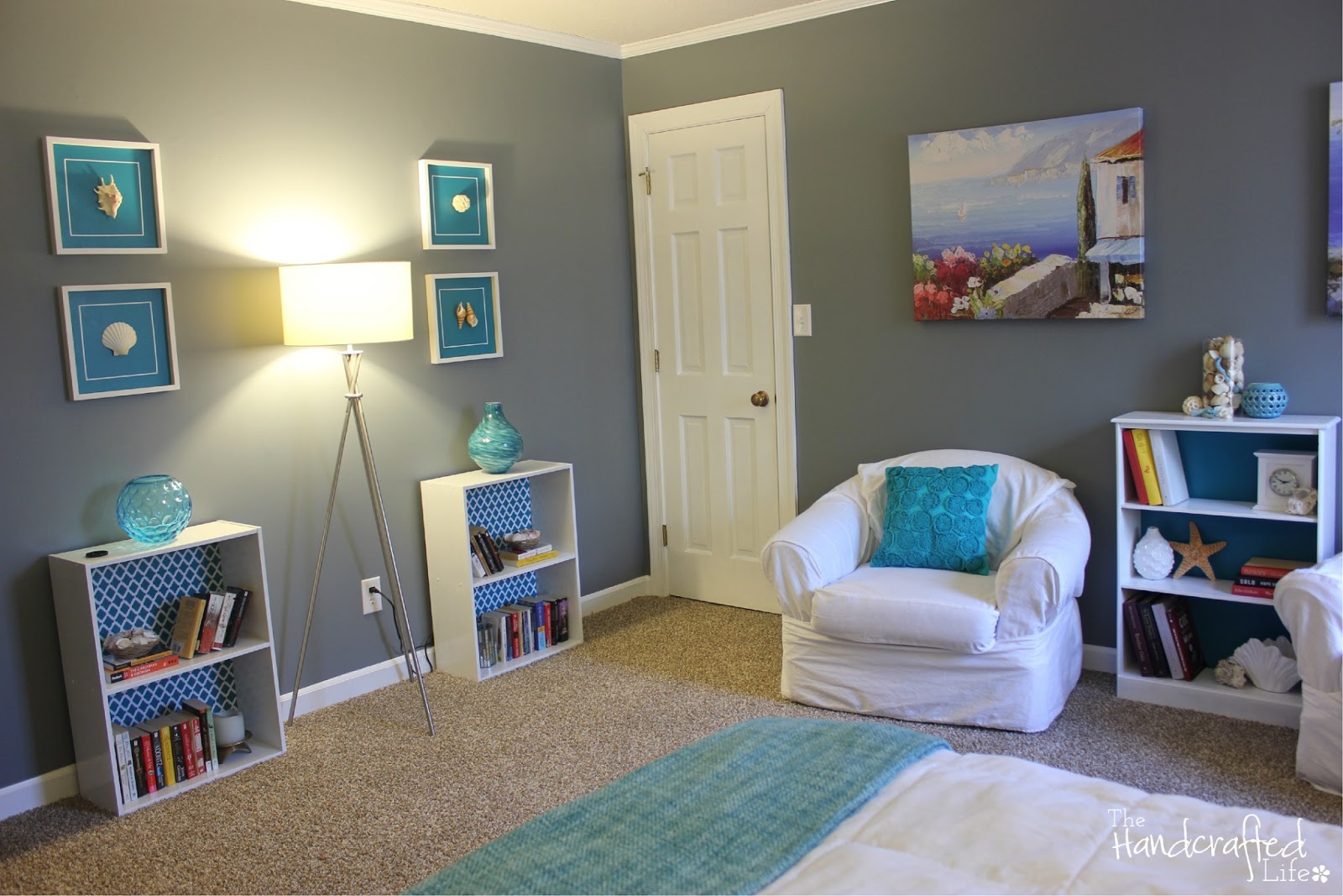  The Handcrafted Life Teal  White and Grey  Guest Bedroom  