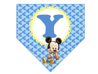 Banderines para Fiestas de Mickey Bebé para Descargar Gratis.