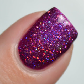 berry holographic nail polish