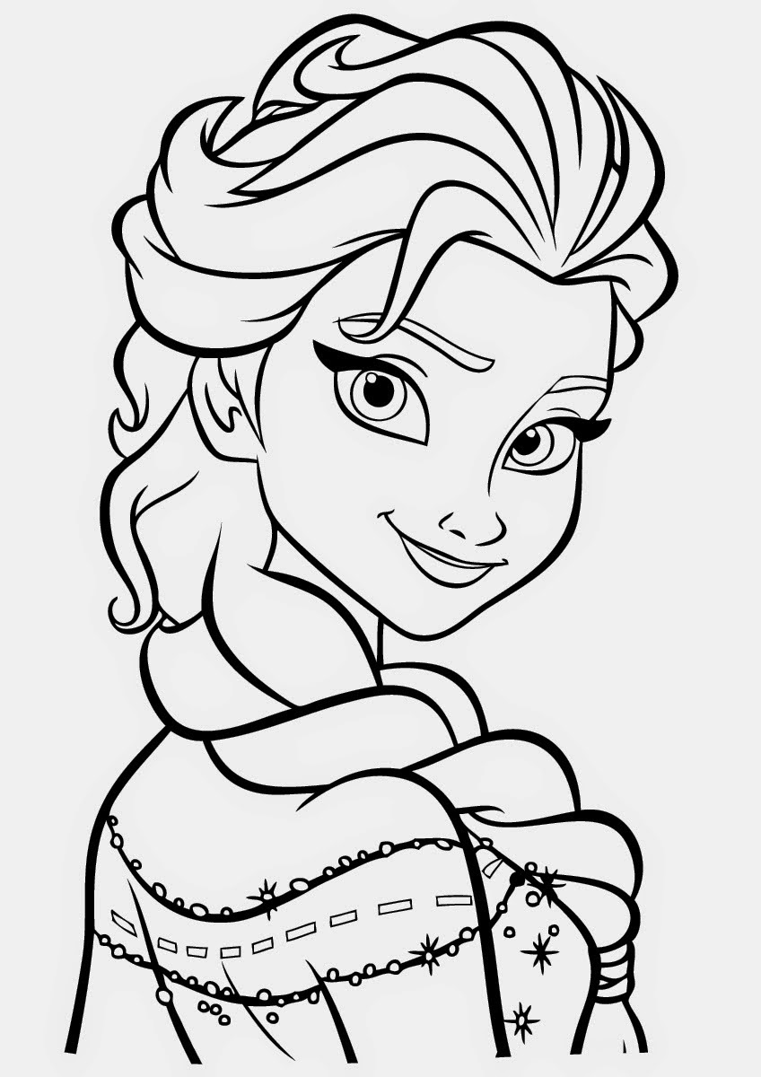 Drawings Of Elsa Face Coloring Pages