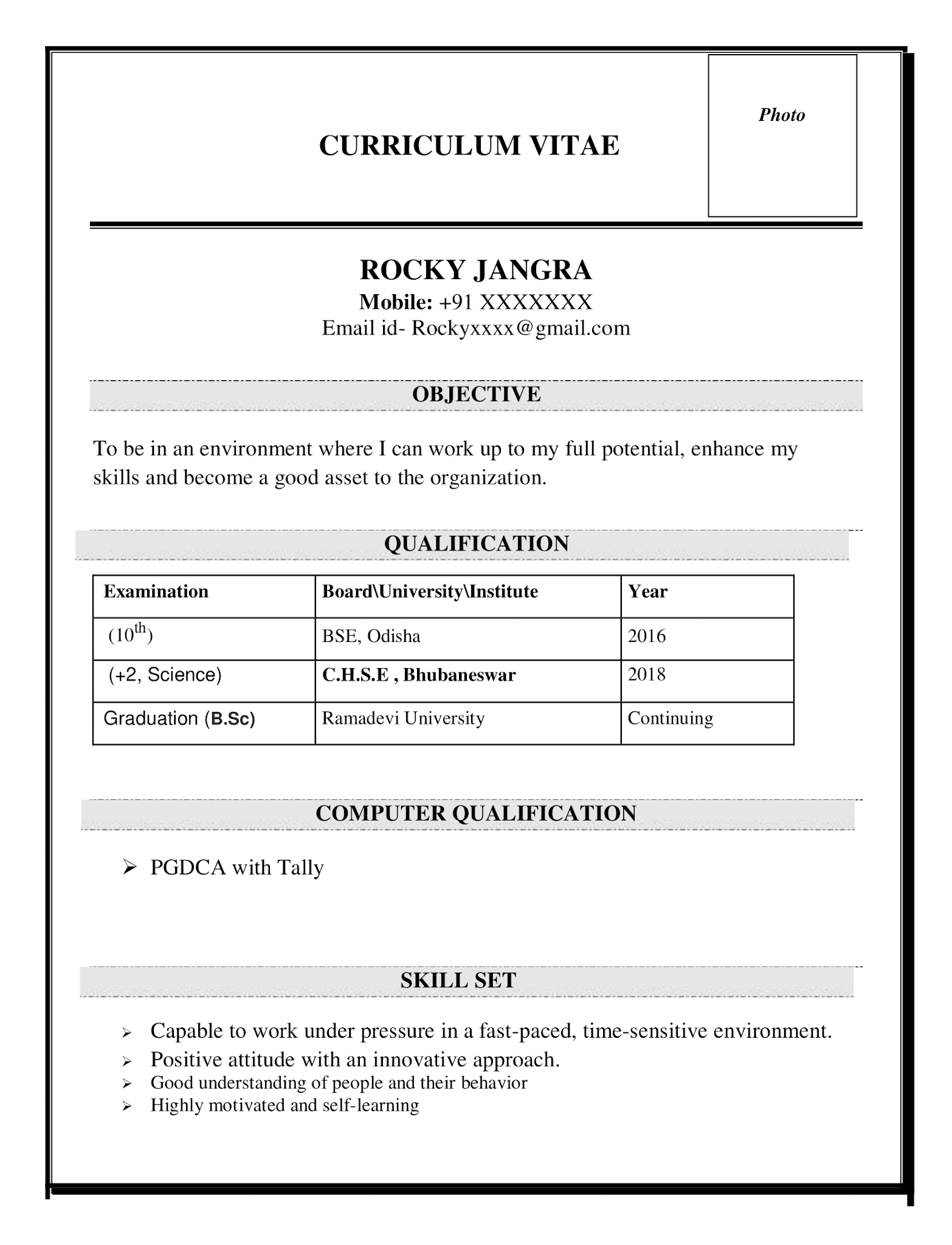 Simple Resume Cv Template Ms Word Format Download Doc Bilimtook Simple Resume Cv Template Ms Word Format Download Doc Bilimtook