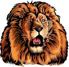 Look at the beautiful mane on this lion clip art image