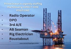  Prime Ocean is urgently staffing the following DIRECT HIRE POSITIONS