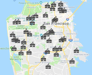 Map showing schools across the city