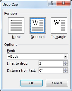 word dropcap
