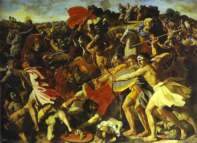 Nicolas Poussin. The Battle of Joshua with Amalekites. c. 1625.