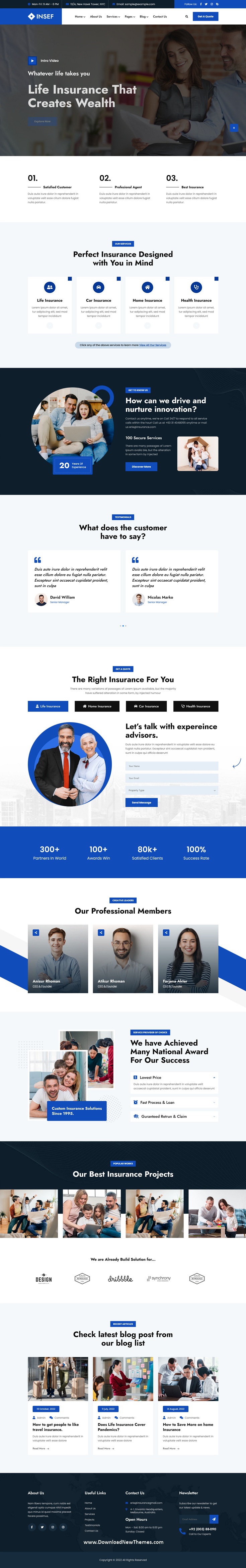 Insef – Insurance Company HTML5 Template Review