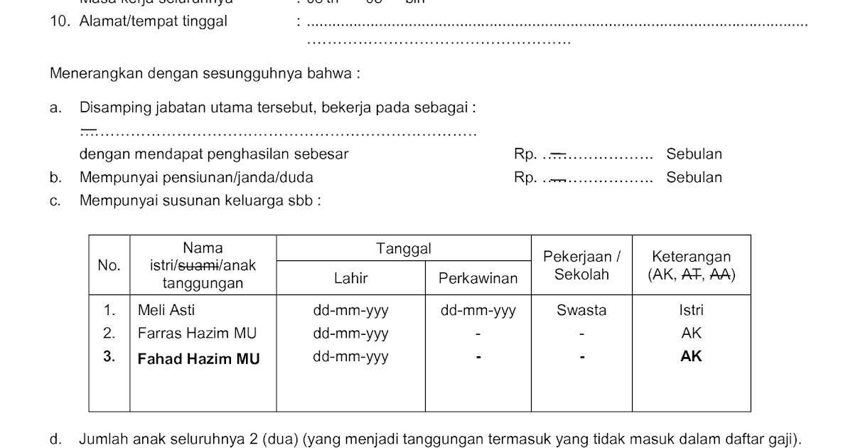 Download Model C / Surat Keterangan untuk mendapatkan 