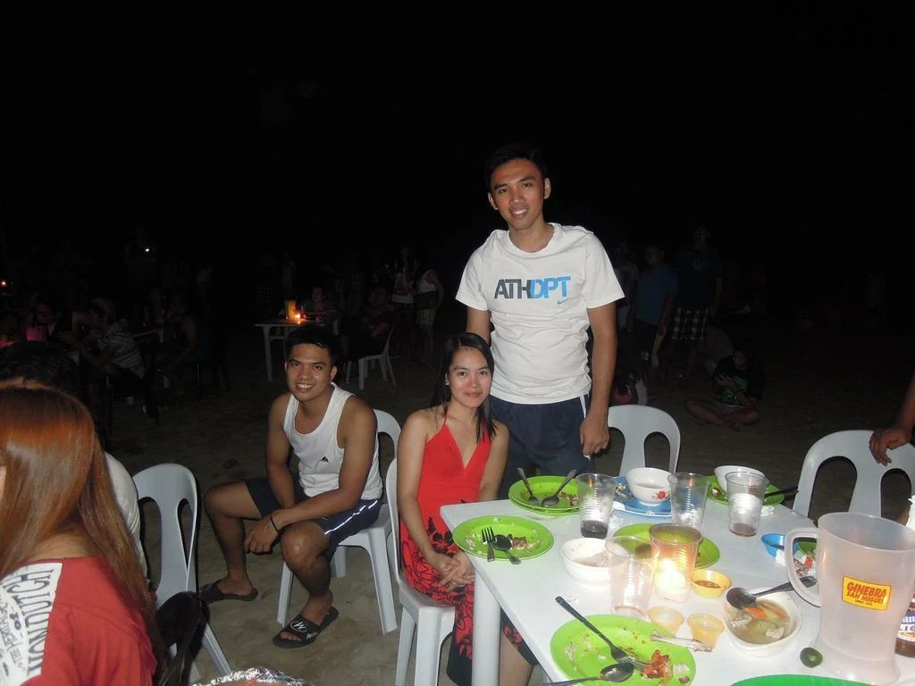 Eating dinner at Puerto Galera