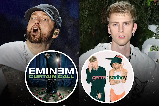 Eminem's "Curtain Call" Album Tops MGK and Trippie Redd Collaboration in 956th Week, Proving Enduring Dominance.