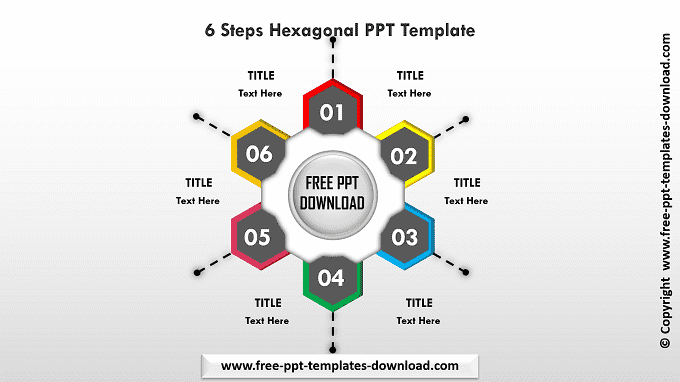 6 Steps Hexagonal PPT Template Download