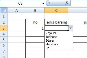 cara membuat menu dropdown pada cell di excel - sagari