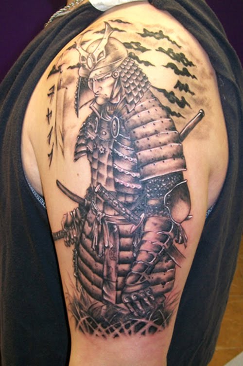 Samurai with swords tattoo.