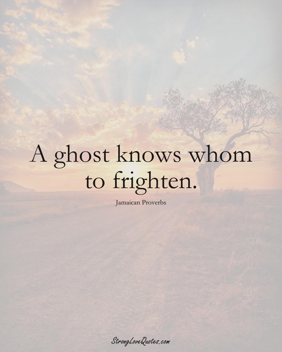 A ghost knows whom to frighten. (Jamaican Sayings);  #CaribbeanSayings