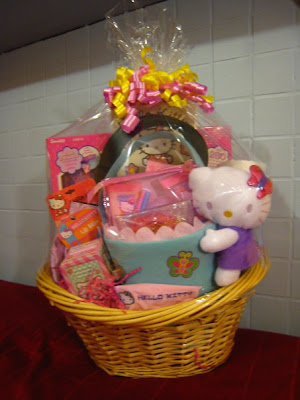 Extra Large Baby Shower Gift Basket (back view) Custom Hello Kitty Basket 