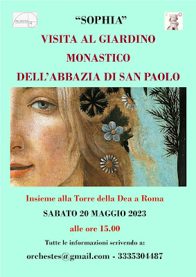 LA TORRE DELLA DEA  Studio artistico-filosofico ideato dagli artisti Marialuisa Sales e Massimo Livadiotti  presenta  IEROBOTANICA  Due eventi dedicati al simbolismo alchemico ed ermetico di fiori, piante ed erbe officinali   LA TORRE DELLA DEA  Studio artistico-filosofico ideato dagli artisti Marialuisa Sales e Massimo Livadiotti  presenta  IEROBOTANICA  Due eventi dedicati al simbolismo alchemico ed ermetico di fiori, piante ed erbe officinali   Simbolismo rosa La Torre della Dea  La Torre della Dea  IL SIMBOLISMO DELLA ROSA  Visita accompagnata al Roseto Comunale di Roma alla scoperta dei significati ermetici ed alchemici del fiore simbolico per eccellenza  QUANDO?  sabato 10 giugno 2023, dalle ore 10.00 alle 11.30  Evento aperto a tutti/e, adulti e bambini.  COSA FAREMO?  Cristiana Mancinelli Scotti, esperta botanica e giardiniera, ci guiderà in un percorso simbolico alla riscoperta del valore e dei significati delle rose nella storia e nell'arte. Tra queste sicuramente troveremo le rose antiche come la Rosa Gallica e la Rosa Damascena, fiori del culto isiaco e dei grandi ricevimenti imperiali.   APPUNTAMENTO:  Ore 10.00 dinanzi all'ingresso del Roseto Comunale, Via di Valle Murcia n. 6 - 00153 Roma.  COSTI:  L'ingresso al Roseto Comunale è gratuito.  È richiesta una donazione per la guida di almeno 5€.  PRENOTAZIONE OBBLIGATORIA (posti limitati):  Per prenotare:  - o inviare una prenotazione via Whatsapp al numero 3335304487  - oppure una mail a orchestes@gmail.com    VISITA AL GIARDINO MONASTICO DELL'ABBAZIA DI SAN PAOLO FUORI LE MURA  Unitevi a noi nella scoperta di un gioiello sapienziale della città di Roma..  VISITA AL GIARDINO MONASTICO  Quest'anno di attività si concluderà con due visite guidate in luoghi simbolici e d'ispirazione della nostra città. La prima visita sarà al Giardino Monastico dell'Abbazia di San Paolo fuori le mura. Ecco di seguito tutte le informazioni per partecipare. Ci raccomandiamo di prenotare il prima possibile, data l'esiguità dei posti:   QUANDO  sabato 20 maggio alle ore 15.00  Visita guidata organizzata dal Giardino Monastico - vedere il seguente link:  https://abbaziasanpaolo.org/eventi/visita-guidata-al-giardino-monastico-primavera-2023  La Torre della Dea  IL SIMBOLISMO DELLA ROSA  Visita accompagnata al Roseto Comunale di Roma alla scoperta dei significati ermetici ed alchemici del fiore simbolico per eccellenza  QUANDO?  sabato 10 giugno 2023, dalle ore 10.00 alle 11.30  Evento aperto a tutti/e, adulti e bambini.  COSA FAREMO?  Cristiana Mancinelli Scotti, esperta botanica e giardiniera, ci guiderà in un percorso simbolico alla riscoperta del valore e dei significati delle rose nella storia e nell'arte. Tra queste sicuramente troveremo le rose antiche come la Rosa Gallica e la Rosa Damascena, fiori del culto isiaco e dei grandi ricevimenti imperiali.   APPUNTAMENTO:  Ore 10.00 dinanzi all'ingresso del Roseto Comunale, Via di Valle Murcia n. 6 - 00153 Roma.  COSTI:  L'ingresso al Roseto Comunale è gratuito.  È richiesta una donazione per la guida di almeno 5€.  PRENOTAZIONE OBBLIGATORIA (posti limitati):  Per prenotare:  - o inviare una prenotazione via Whatsapp al numero 3335304487  - oppure una mail a orchestes@gmail.com    VISITA AL GIARDINO MONASTICO DELL'ABBAZIA DI SAN PAOLO FUORI LE MURA  Unitevi a noi nella scoperta di un gioiello sapienziale della città di Roma..  VISITA AL GIARDINO MONASTICO  Quest'anno di attività si concluderà con due visite guidate in luoghi simbolici e d'ispirazione della nostra città. La prima visita sarà al Giardino Monastico dell'Abbazia di San Paolo fuori le mura. Ecco di seguito tutte le informazioni per partecipare. Ci raccomandiamo di prenotare il prima possibile, data l'esiguità dei posti: