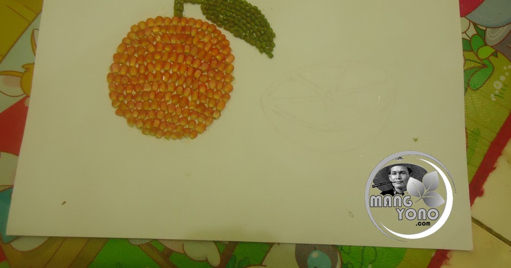 Tugas sekolah cara membuat mozaik  buah buahan dari biji bijian