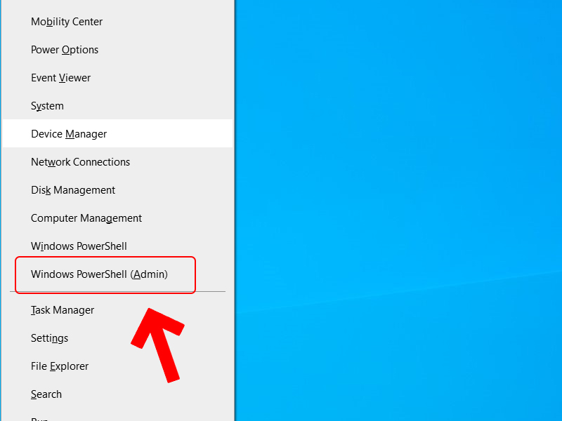 Truy cập Windows PowerShell (Admin)