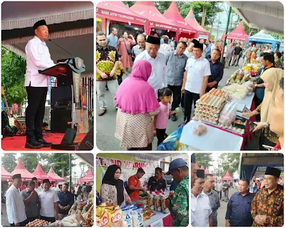 Bupati Dan Wakil Bupati  Resmikan Bazar Ramadan Dorong Perekonomian UMKM Tulungagung