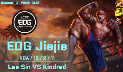 EDG Jiejie Lee Sin JG vs WE Beishang Kindred - KR 10.15