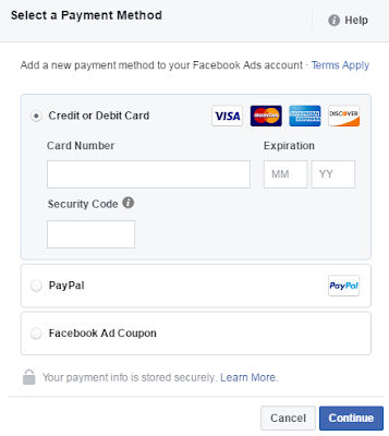 add payment method for facebook advertisement