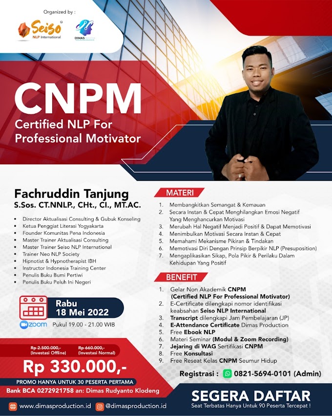 WA.0821-5694-0101 | Gelar Non Akademik Certified NLP For Professional Motivator (CNPM)